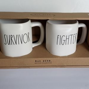 RAE DUNN SURVIVOR & FIGHTER MUG SET